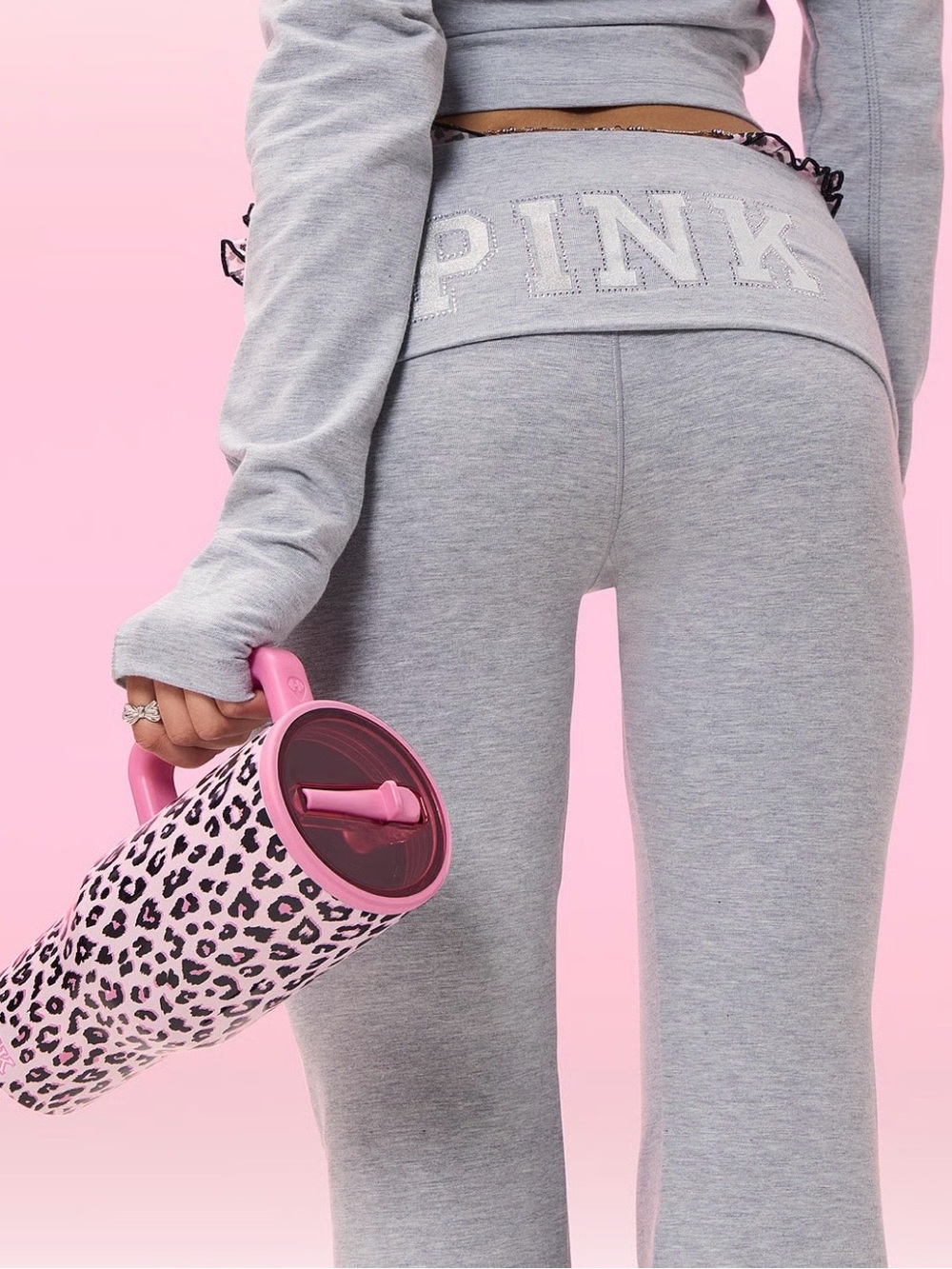 NWT Victoria's Secret x Hydrojug PINK leopard print 40 oz tumbler LimitedEdition - Picture 2 of 3